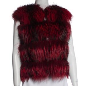 Christian Cota Fox Fur Vest Sz Medium